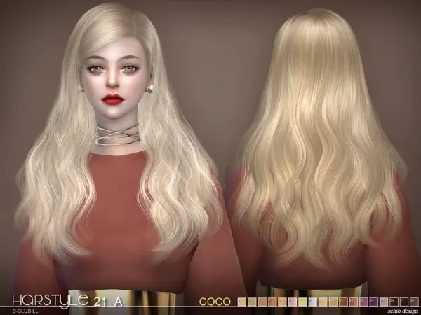 The Sims Resource: Hair CoCo n21A by S Club for Sims 4