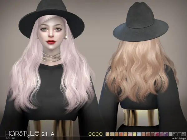 The Sims Resource: Hair CoCo n21A by S Club for Sims 4
