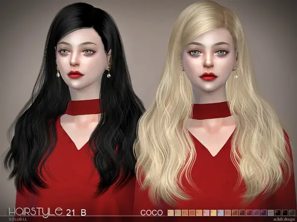 The Sims Resource: Hair CoCo n21B by S Club for Sims 4