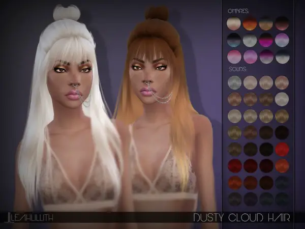 The Sims Resource: Dusty Cloud Hair by LeahLillith for Sims 4