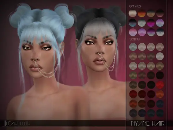 The Sims Resource: Nyane Hair by Leah Lillith for Sims 4