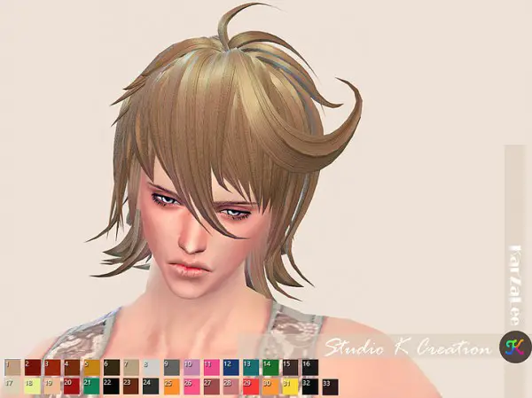 Studio K Creation: Animate hair 85   Sakuya for Sims 4