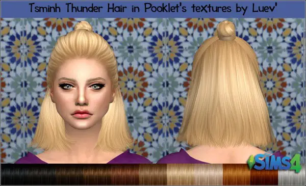 Mertiuza: Tsminh`s Thunder hair retextured for Sims 4