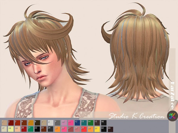Studio K Creation: Animate hair 85   Sakuya for Sims 4