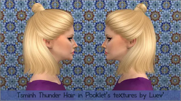 Mertiuza: Tsminh`s Thunder hair retextured for Sims 4