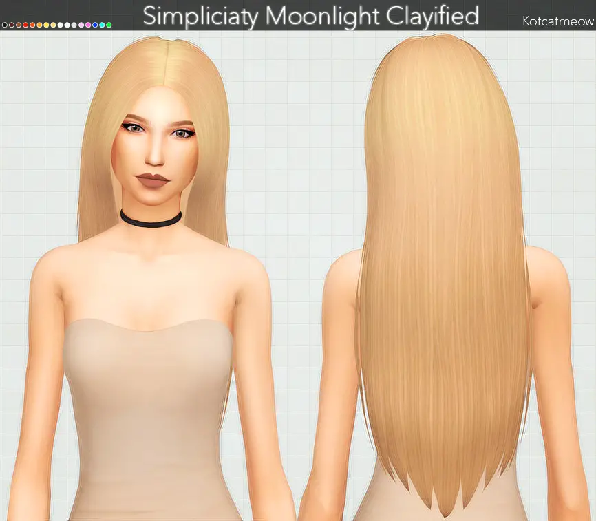 Kot Cat Simpliciaty`s Moonlight Hair Clayified Sims 4 Hairs