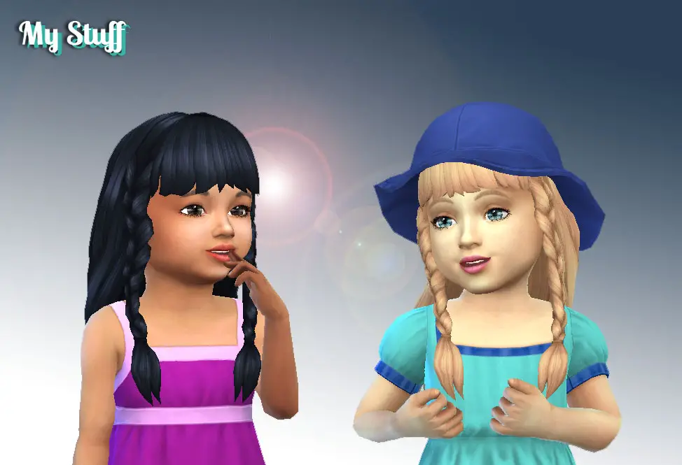 Mystufforigin: Renewal Braids for Toddler - Sims 4 Hairs