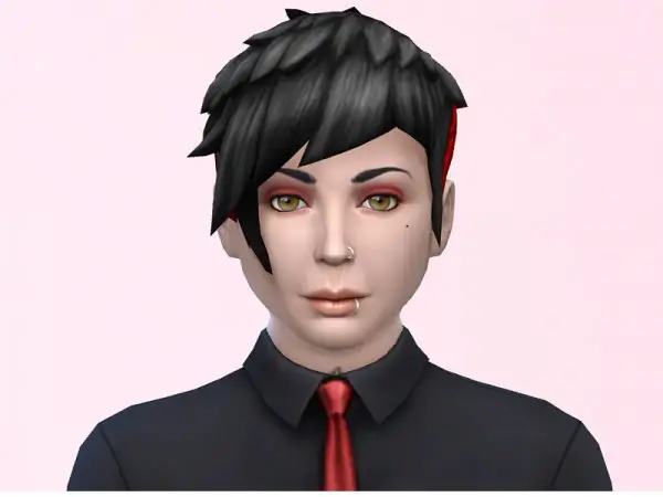 The Sims Resource: Frank Lero hair retextured by little witch boy for Sims 4