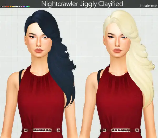 Kot Cat: Nightcrawler`s Jiggly Hair Clayified for Sims 4