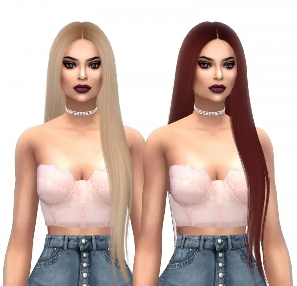 Kenzar Sims: Nightcrawler`s Kimberly Naturals hair retextured for Sims 4