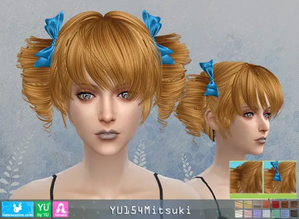 NewSea: YU154 Mitsuki hair for Sims 4