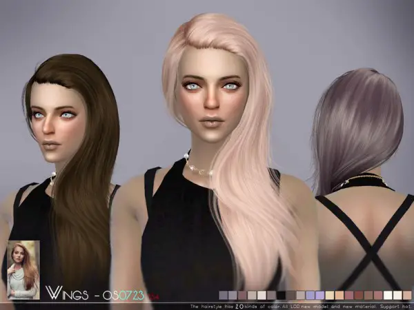 The Sims Resource: WINGS-OS0723 hair - Sims 4 Hairs