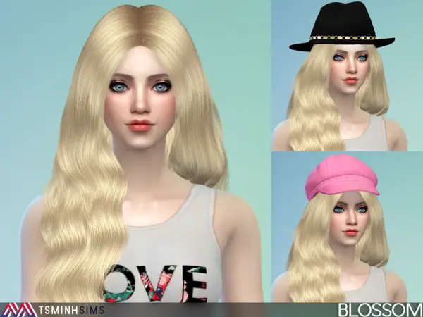 The Sims Resource: Blossom Hair 37 Set  by Tsminhsims for Sims 4