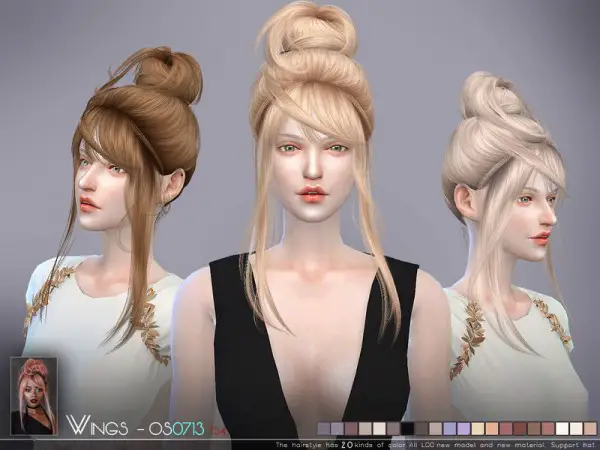 The Sims Resource: WINGS OS0713 hair for Sims 4