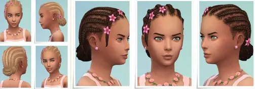 Birksches sims blog: Child Braid Bun hair for Sims 4