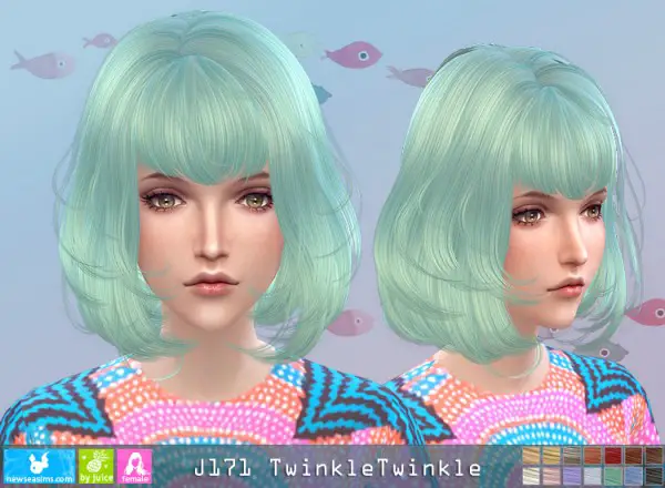 NewSea: J171 Twinkle Twinkle hair for Sims 4