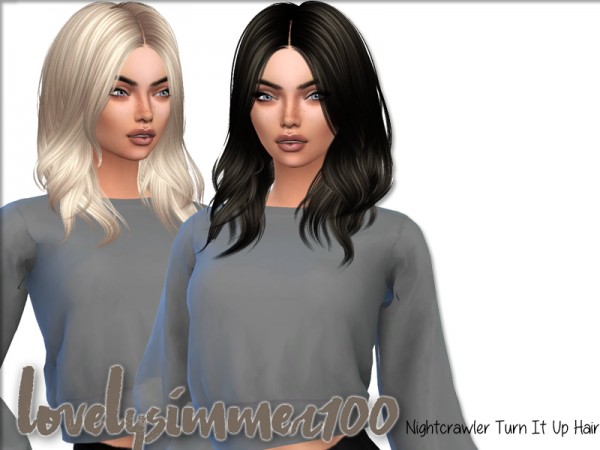 The Sims Resource: Nightcrawler`s Turn It Up hair recolored by XxLovelysimmer100xX for Sims 4