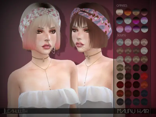 The Sims Resource: Malibu Hair by LeahLillith for Sims 4