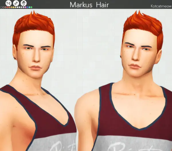 Kot Cat: Markus hair retextured for Sims 4
