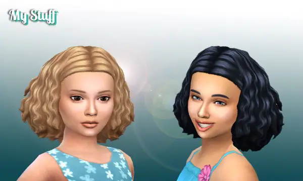 Mystufforigin: Funny Twists hair for girls for Sims 4
