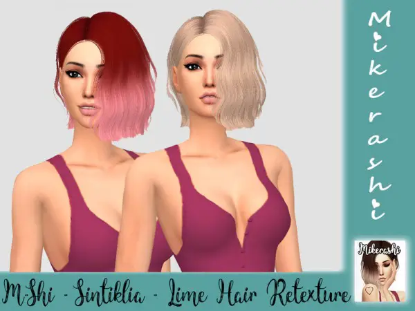 The Sims Resource: Sintiklia`s Lime Hair Retextured by mikerashi for Sims 4