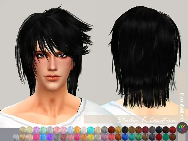 Studio K Creation: Animate hair 26 Kenji for Sims 4