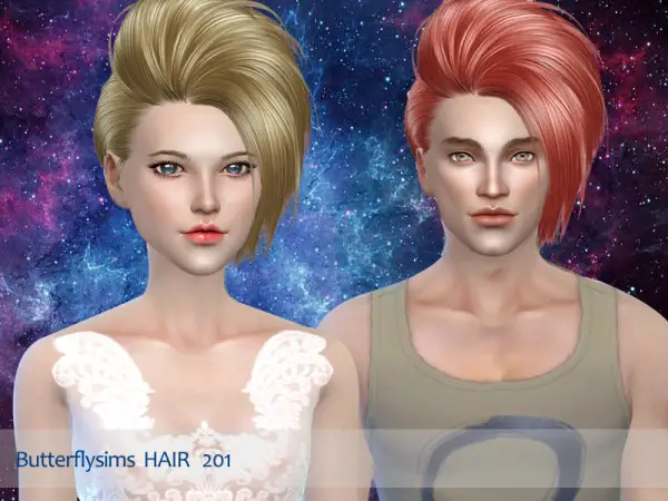 Butterflysims: Hair 201 for Sims 4