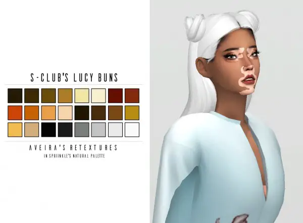 Simsworkshop: s clubs Lucy Buns hair Rrtextured 2 by catsblob for Sims 4