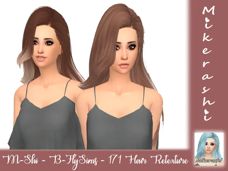 The Sims Resource: B-FlySims - 171 Hair Retextured By Mikerashi - Sims ...