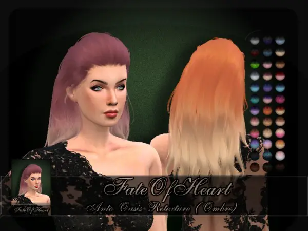 The Sims Resource: Anto`s Oasis hair retextured for Sims 4