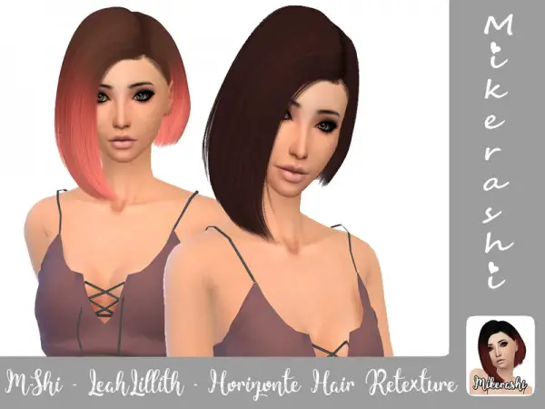 The Sims Resource: LeahLillith`s Horizonte Hair Retextured by mikerashi for Sims 4