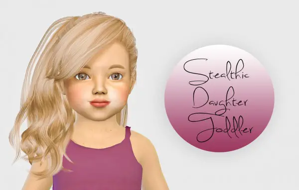 Simiracle: Stealthic`s Daughter hair retextured   Toddler Version for Sims 4