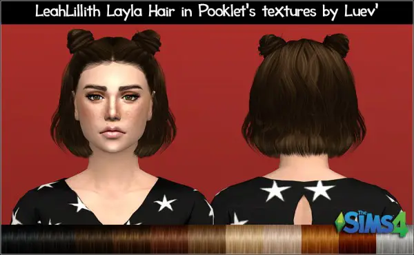 Mertiuza: Leahlillith`s Layla Hair retextured for Sims 4