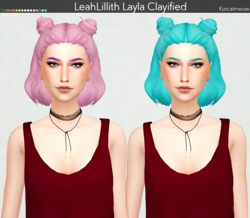 Sims 4 Hairs ~ Kot Cat: Leahlillith`s Layla Hair Clayified
