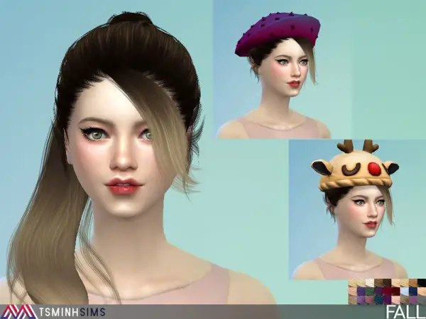 The Sims Resource: Fall Hair 41 by Tsminh Sims for Sims 4