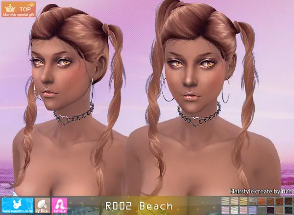 NewSea: R002 Beach hair for Sims 4