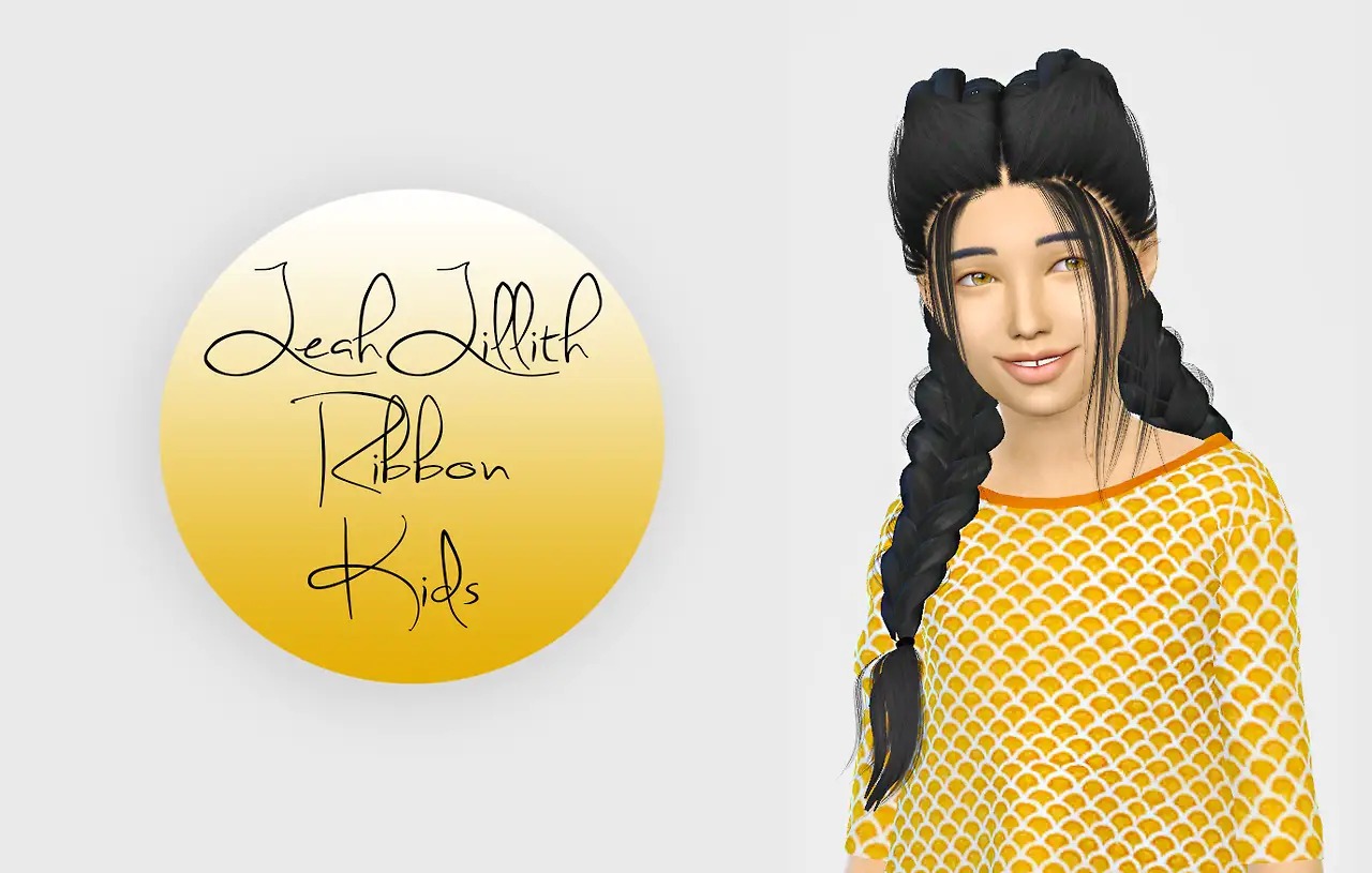 Simiracle Leahlillith`s Ribbon Hair Retextured Kids Version Sims 4