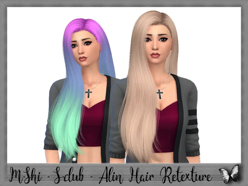 The Sims Resource: S-club`s Alin Hair Retextured by mikerashi - Sims 4 ...