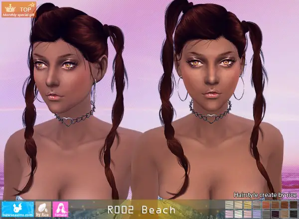 NewSea: R002 Beach hair for Sims 4
