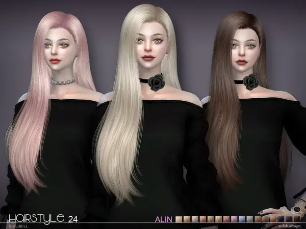 The Sims Resource: Hair Alin n24 by S Club for Sims 4