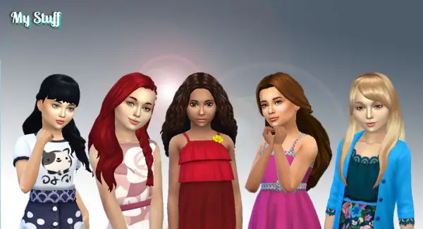Mystufforigin: Girls Long Hair Pack 11 for Sims 4