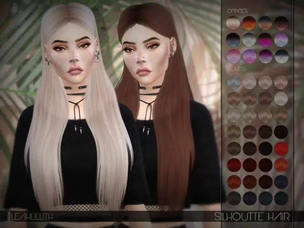 The Sims Resource: Silhouette Hair by LeahLillith for Sims 4