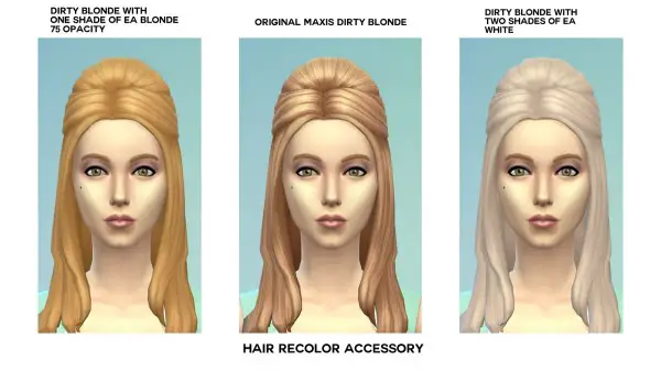 Mod The Sims: Maxis Hair Recolor Accessory by emile20 for Sims 4
