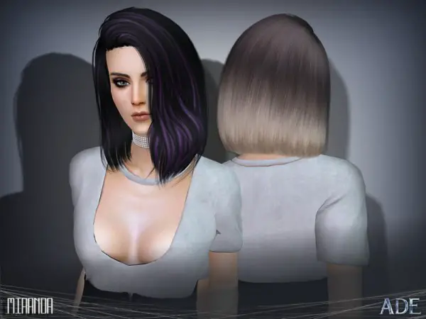 The Sims Resource: Miranda hair  by Ade Darma for Sims 4