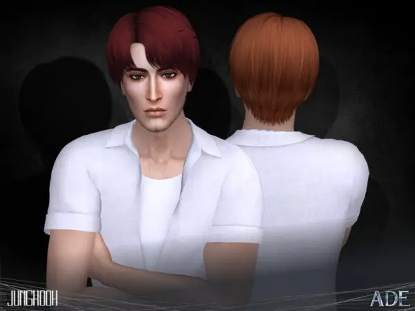 The Sims Resource: Jungkook hair by Ade Darma for Sims 4