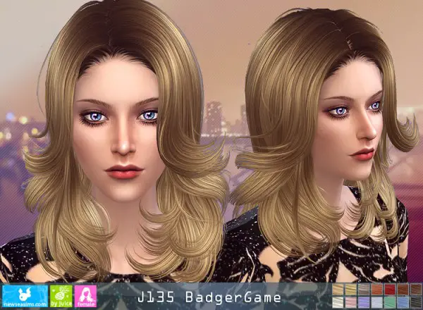 NewSea: J135 Badger Game hair for Sims 4