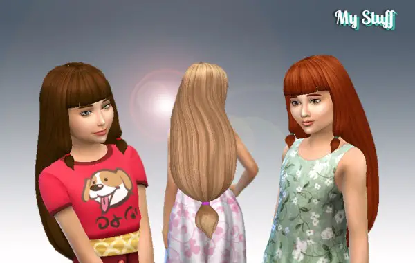 Mystufforigin: Lila Hair for Girls for Sims 4