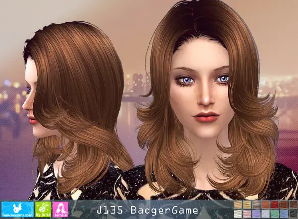 NewSea: J135 Badger Game hair for Sims 4