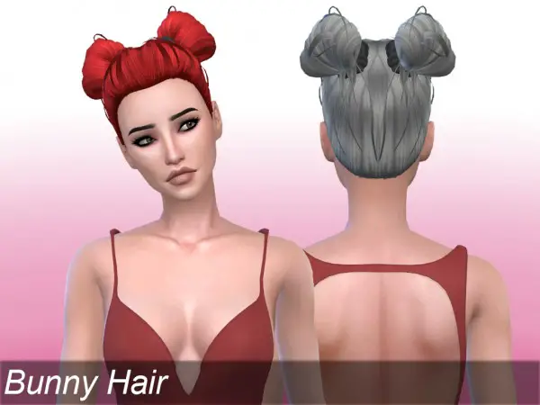 Mikerashi: Bunny Hair retextured for Sims 4