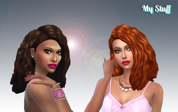 Mystufforigin: Scarlett Hair retextured for Sims 4